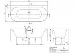 VILLEROY & BOCH - Loop&Friends Vana 170x75 cm, alpská bílá UBA170LOF9CS00V-01