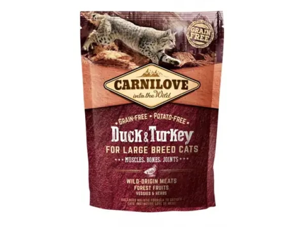 Carnilove Duck & Turkey for Large Breed Cats Muscles Bones Joints 400 g