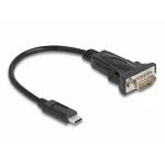 DeLock USB Type-C - RS-232 / Adaptér / D-Sub 9 pin / FTDI FT232RL / černá (64125)