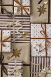 Ib Laursen Balicí papír Brown Stripes – 5 m, hnědá barva, papír