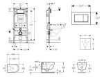GEBERIT - Duofix Set předstěnové instalace, kompaktního klozetu Oudee Vortex a sedátka softclose, tlačítko Sigma30, bílá/chrom SANI11CA3164