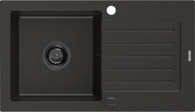 MEXEN/S - Pablo granitový dřez 1 s odkapávačem 752 x 436 mm, černá/zlatý metalik, + černý sifon 6510751010-75-B