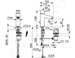 HANSA - Vantis Style Elektronická umyvadlová baterie, bateriové napájení, matná černá 5460220933