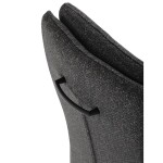 Židle jídelní, taštičkové pružiny v sedáku, madlo na opěráku, tmavě šedá látka, černý kov