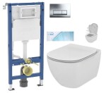 GEBERIT DuofixBasic chromovým tlačítkem DELTA51 WC Ideal Standard Tesi se sedátkem SoftClose, AquaBlade 458.103.00.1 51CR TE1