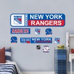 Mustang Drinkware Samolepky na Stěnu New York Rangers NHL Repositionable Street Signs Wall Decal Set