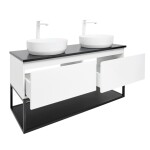 Koupelnová skříňka s krycí deskou SAT B-Way 119x30x45 cm bílá lesk BWAY120WTKUBF BWAY120WTKUBF