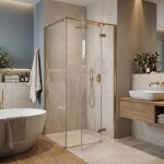 REA - Sprchový kout Bruno 90x90 Brush Gold REA-K3600