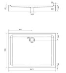 CERSANIT - Sprchová vanička obdélníková TAKO 120x90x16 s panelem k zabudování S204-028