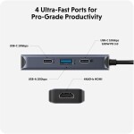 Hyper EcoSmart Gen.2 USB-C Hub 4v1 černá / USB-C / USB-A / HDMI 4K 60 Hz (HY-HD4001GL)