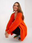 Oranžový chlupatý oversized cardigan OCH BELLA JEDNA VELIKOST