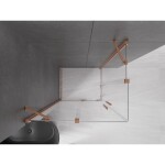 MEXEN/S - Velar Duo čtvercový sprchový kout 90 x 80, transparent, měď kartáčovaná 871-090-080-02-65