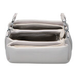 Trendy dámská koženková crossbody kabelka Lira, béžovo-bílá