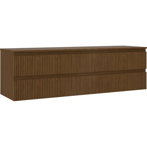 MEXEN/S - Rivel koupelnová skříňka pod umyvadlo 160 cm s deskou, 2 zásuvky, reliéf , ořech 91A20-16047-2-BFFC86