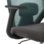 Židle kancelářská, látka zelená, houpací mechanismus, kolečka pro tvrdé povrchy