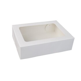 Cake star krabička na makronky nebo cukroví bílá 23 x 18 x 5 cm (na 12 kusů)