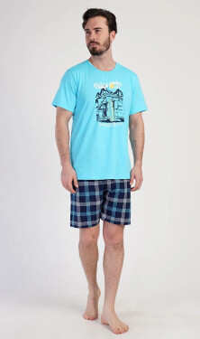 Pánské pyžamo šortky California - Vienetta světle modrá XL