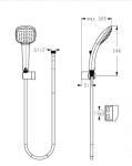 IDEAL STANDARD - Idealrain Cube Set sprchové hlavice, 1 proud, držáku a hadice 175 cm, chrom B0019AA
