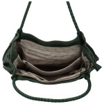 Módní dámská koženková kabelka na rameno Coveri Stipe, tmavě zelená