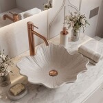 REA - Umyvadlo na desku Flower Grey REA-U7885