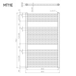 MEREO - Otopný žebřík rovný 600x970 mm, bílý, elektrický MT11E