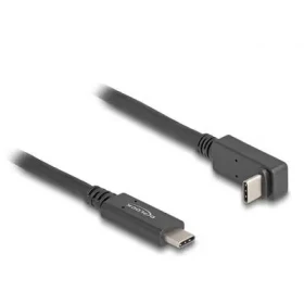 Delock USB-C rovný/lomený kabel 1 m černá / USB kabel / USB 3.2 Gen 2 / 10 Gbps / PD 60 W / DP Alt Mode 4K (80034)