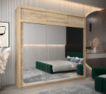 Šatní skříň Abi T3 s nástavcem Barva korpusu: Černá, Rozměry: 150 cm, Dveře: Černá