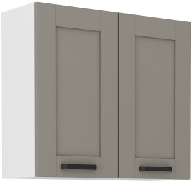 Horní skříňka Luna 80 G-72 2F Barva korpusu: Bílá, Barva dvířek: Clay Grey