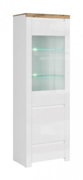 ARTEN (NANO Systems s.r.o.) Vitrína VIGO-1D1W1S (Bílý lesk) VITRINA-VIGO-1D1W1S