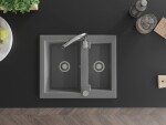 MEXEN/S - Carlos granitový dřez 1.5 včetně baterie Telma, šedá 6518-71-670200-00