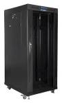 Lanberg FF01-8027-12BL černá / Stojanový rozvaděč / 19" / 27U / 800x1000 mm / Skleněné dveře / LCD displej (FF01-8027-12BL)