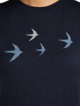 Dámské merino triko s krátkým rukávem ICEBREAKER Wmns 150 Tech Lite SS Tee Bird Transit, Midnight Navy velikost: S