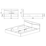 Dřevěná postel Arkadia 140x200 cm, dub sonoma, bez matrace