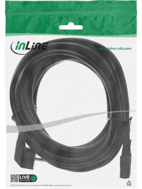 InLine Napájecí kabel Schuko - C13 černá / Napájecí kabel / 3 m / CEE7/7 - IEC C13 (16649)