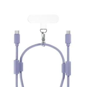 Epico šňůrka na telefon s USB-C na USB-C kabelem 80-145cm fialová (9915102200004)