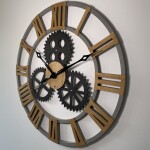 DumDekorace Jedinečné nástěnné hodiny v industriálním stylu 80 cm