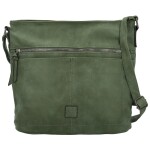 Trendy dámská koženková crossbody kabelka Tomila, tmavě zelená