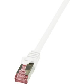 LogiLink CQ2141S RJ45 síťové kabely, propojovací kabely CAT 6 S/FTP 50.00 m bílá samozhášecí, s ochranou 1 ks