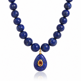 ELENYS Lapis Lazuli | Náhrdelník s pravým přírodním lapis lazuli Délka náhrdelníku: 40+5 cm / max. 45 cm