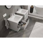 MEXEN/S - Orio koupelnová skříňka 50 cm s umyvadlem Otis, 2 zásuvky, šedá mat/bílá mat 91A10-05047-2-BFF62-W18M01