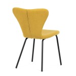 Židle jídelní, žlutá látka, nohy černý kov