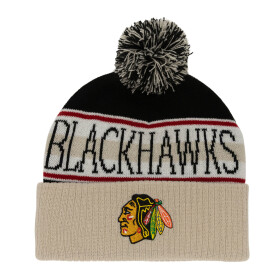 Mitchell & Ness Pánská zimní čepice Chicago Blackhawks NHL Classic Pom Knit