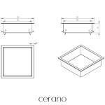 CERANO - Zápustná polička/nika s okrajem do obkladu - černá matná - 30x30x10 CER-417458