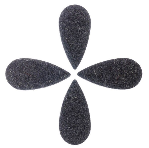 Timber Tones Felt Tones Teardrop Black Wool Felt 4-Pack