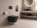 CERANO - WC závěsné Forte, Vortex - vírové splachování + Slim/SoftClose sedátko - černá matná - 52x35 CER-680368