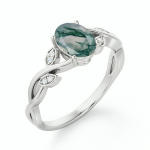 LUNICA Stříbrný prstýnek MECHOVÝ ACHÁT Velikost prstenu: 8 (EU: 57-58) 0680_8