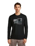 Pánské merino triko s dlouhým rukávem ICEBREAKER Mens 150 Tech Lite LS Tee Peak Bal, Black velikost: M