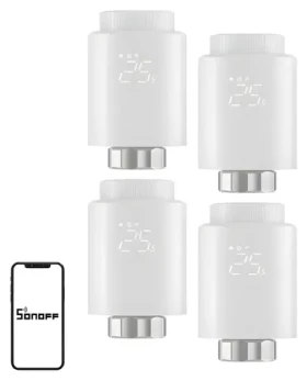 Sonoff TRVZB, balení 4 ks / Termostatická hlavice / ZigBee / Chytré vytápění (TRVZB 4Pack)