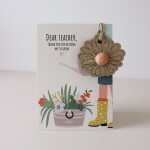 Blossombs Semínka divokých květin Flower / Dear Teacher + pohlednice, růžová barva, béžová barva, papír