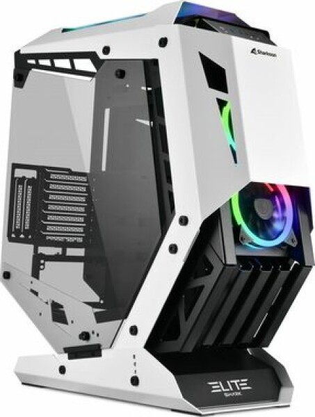 Sharkoon ELITE SHARK CA700 černo-bílá / ATX / RGB / bez zdroje / 2x 120mm / průhledná bočnice (4044951032112)